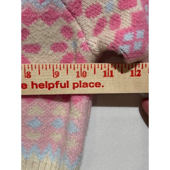 Btween Toddler Girl Fair Isle boho PInk cream Soft Knit Sweater sz 3T Winter - Picture 4 of 7